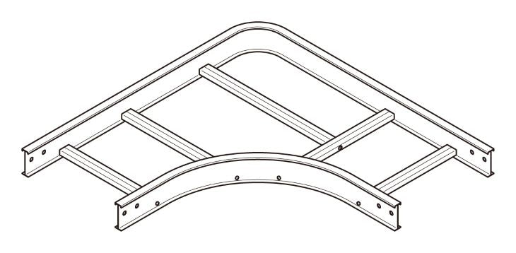 7ARLA20|アルミ 外直角L形分岐ラック