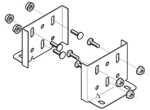 B15RU1R|垂直ラック支持金具