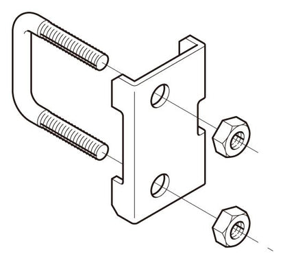 BR1U|耐震ブレース止め金具