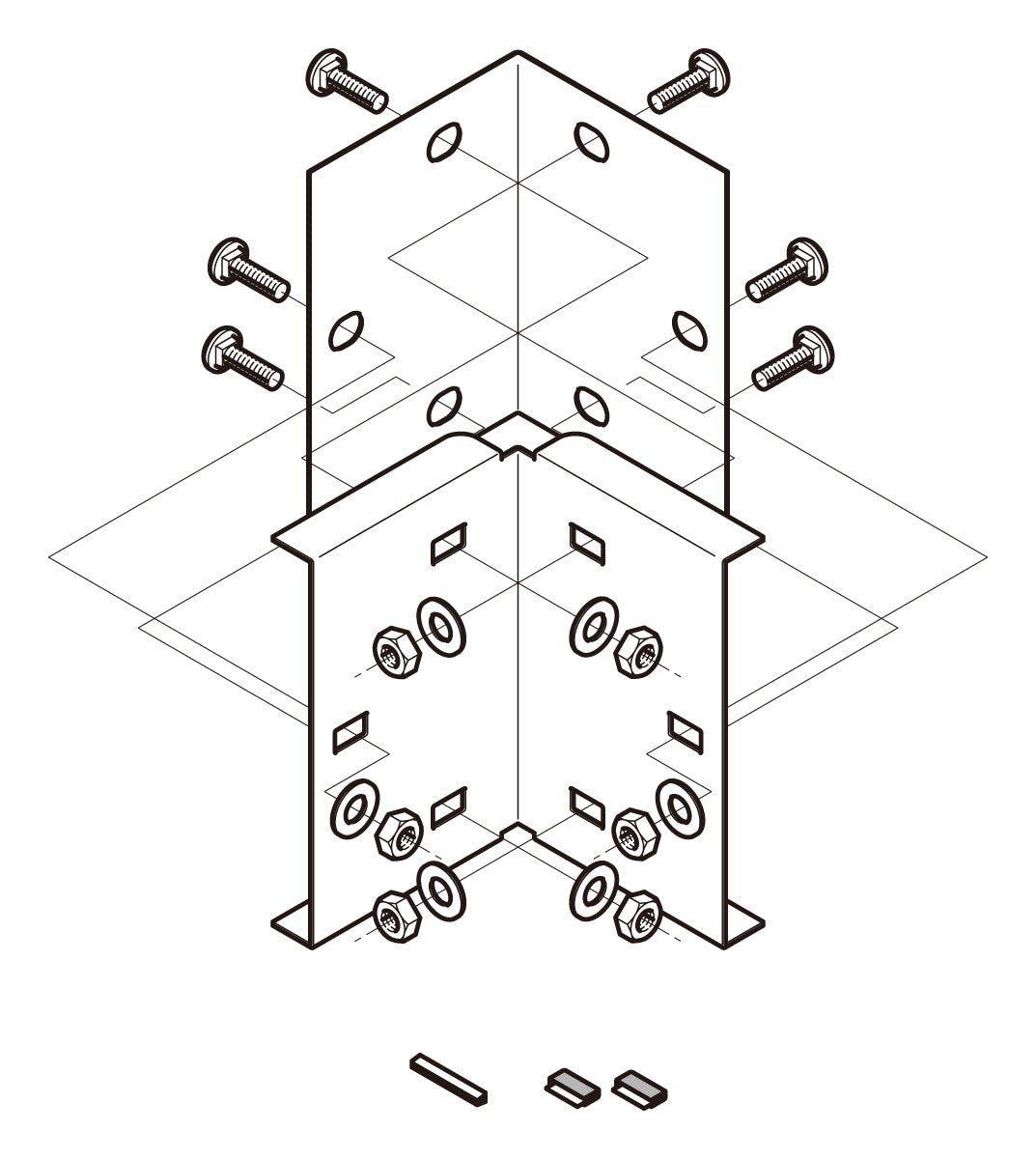 P-DPTG100|直角曲り継ぎ金具