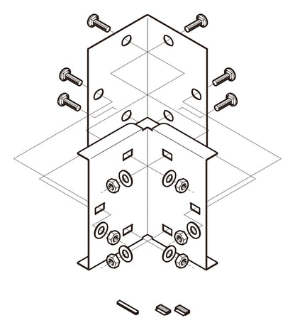 P-DPTG100|直角曲り継ぎ金具
