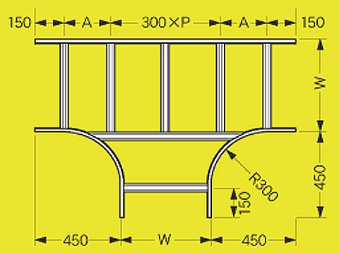 QRT50｜T形分岐ラック QR50用 W500×L1400 – 電材Days