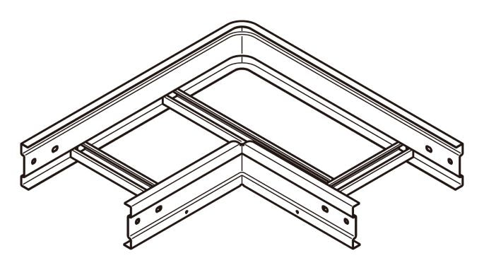 SD-QRLAC30|内・外直角L形分岐ラック
