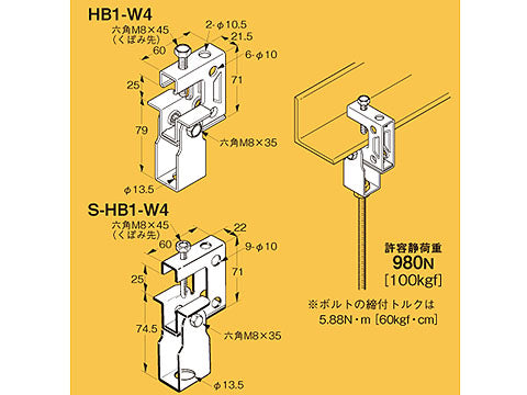 S-HB1-W4|吊ボルト支持金具 SUS