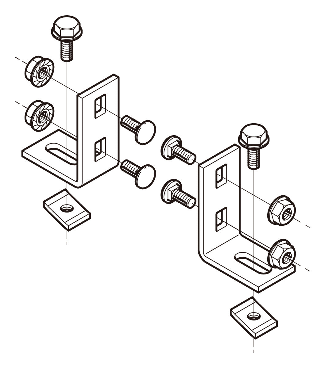 SRU1C|ラックカバー垂直支持金具
