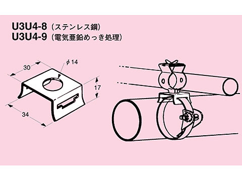 U3U4-8|電線管支持クリップ受台