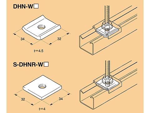 Z-DHN-W3｜ダクター中ナット W3/8 HDZ製 10個入 – 電材Days