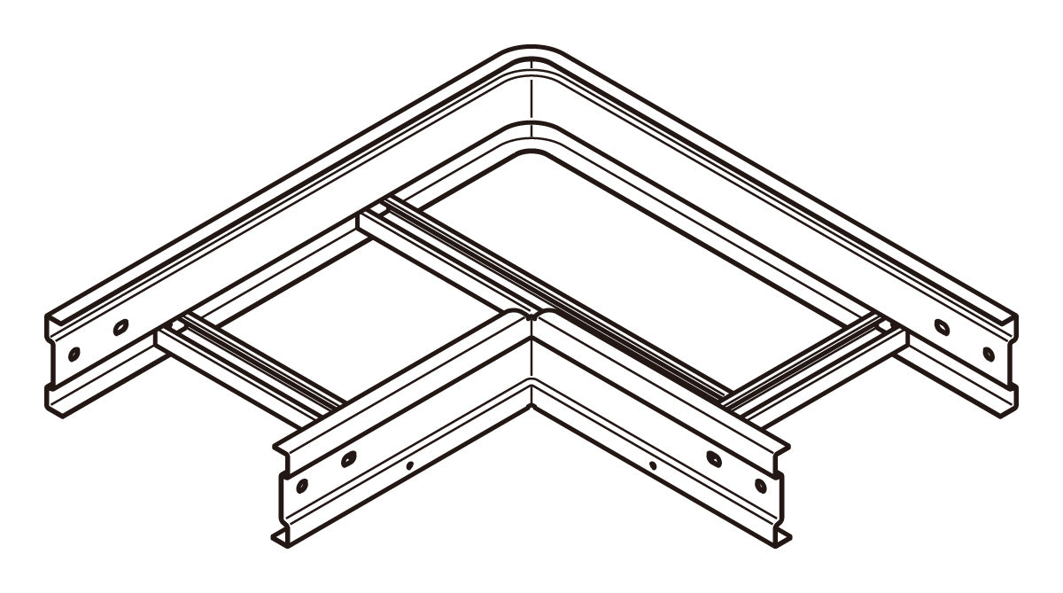 Z-QRLAC30|内・外直角L形分岐ラック