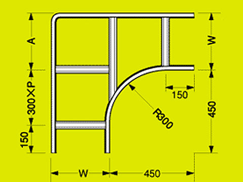 Z-SRLA60｜外直角L型分岐ラック