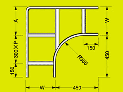 Z-SRLA60｜外直角L型分岐ラック