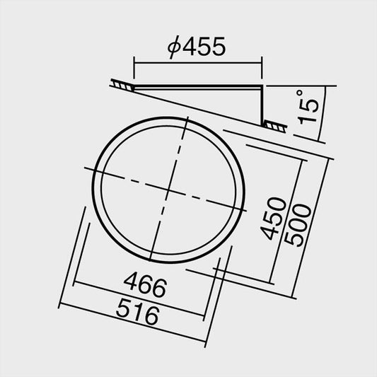 NK09915Z|Φ400傾斜天井用枠15度