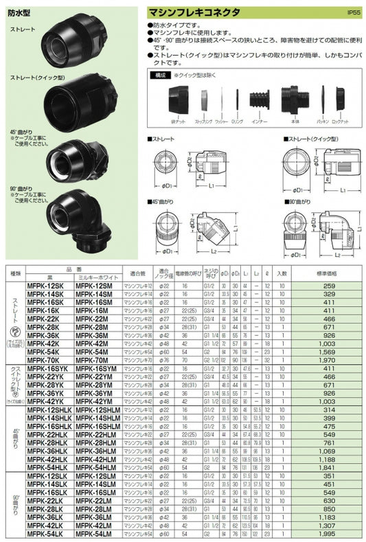 MFPK-42YM｜マシンフレキコネクタ