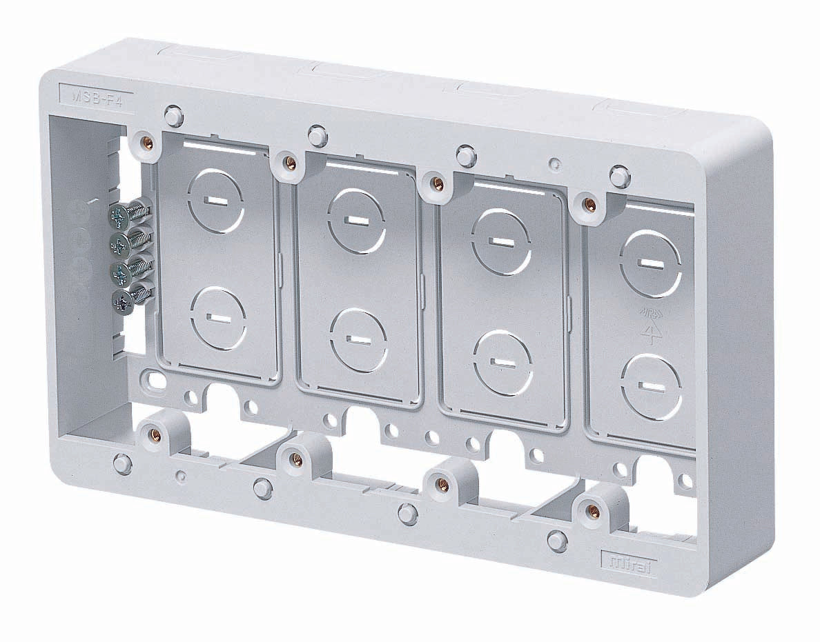 MSB-F4W｜モール用スイッチボックス 4個用 ホワイト – 電材Days