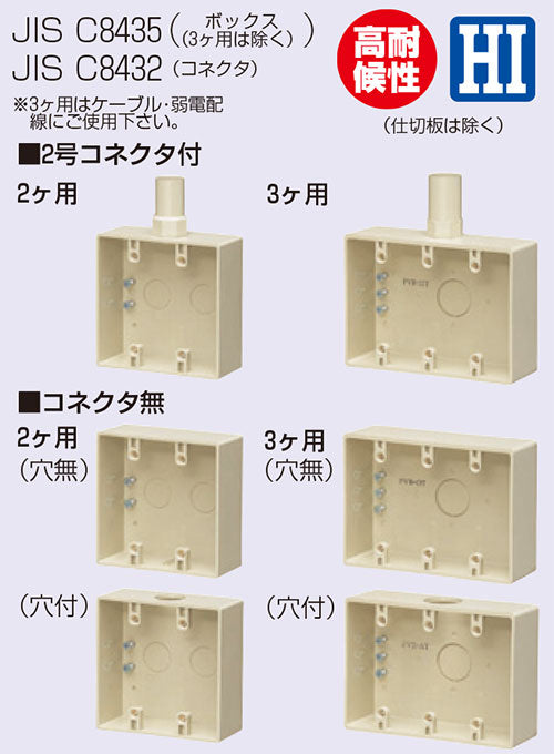 PVR-A2W｜露出2コ用スイッチボックス