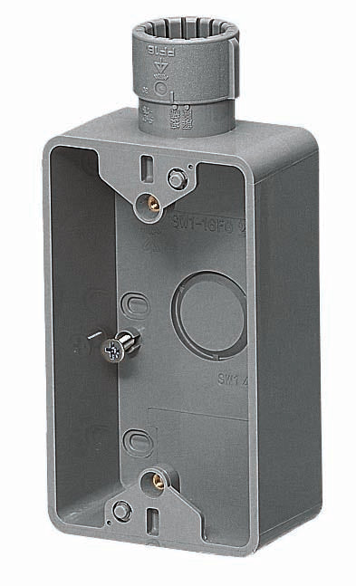 SW1-22FGH｜露出スイッチボックス Gタイプ 1個用1方出22 グレー – 電材Days