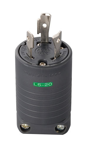 MH7152B|接地2P 20A 引掛プラグ 黒