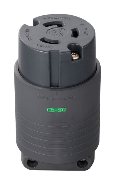 MH8153B|接地2P30A引掛コネクタボデー(黒)