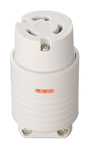 MH8172W|接地2P20A引掛コネクタボデー(白)